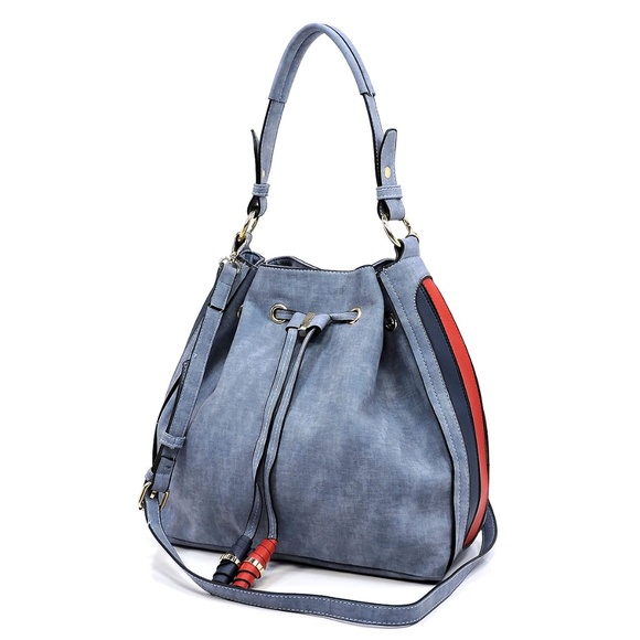 NEW Textured Drawstring Shoulder Bag Hobo - Picture 5 of 8